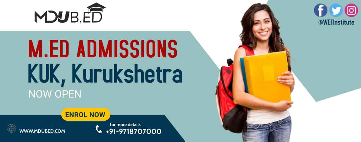 KUK M.Ed Admission 2024 MDU B.Ed Admissions Open