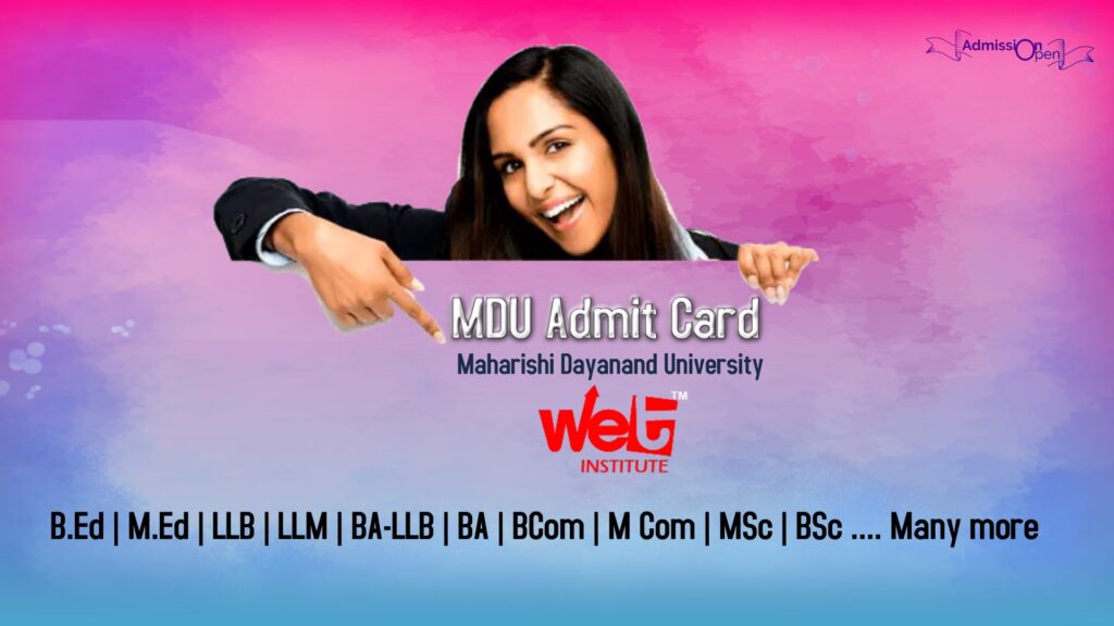 MDU Admit Card